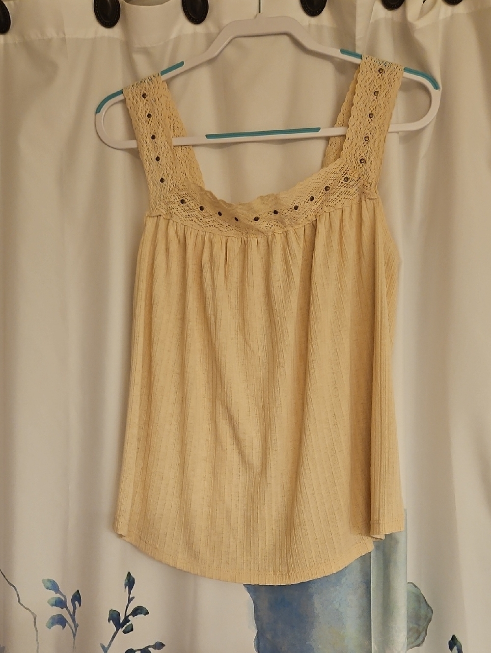 Maurices Cream Crochet-Trim Tank Camisole